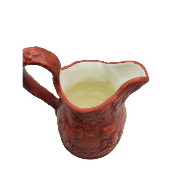 vintage 1968 handmade signed b.b. brick red ceramic pitcher - Picture 5 of 6